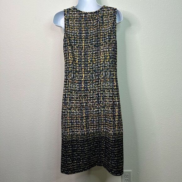 Joseph Ribkoff Multicolor Artsy Sleeveless Scoop Neck Sheath Dress Size 10 US - Picture 7 of 13